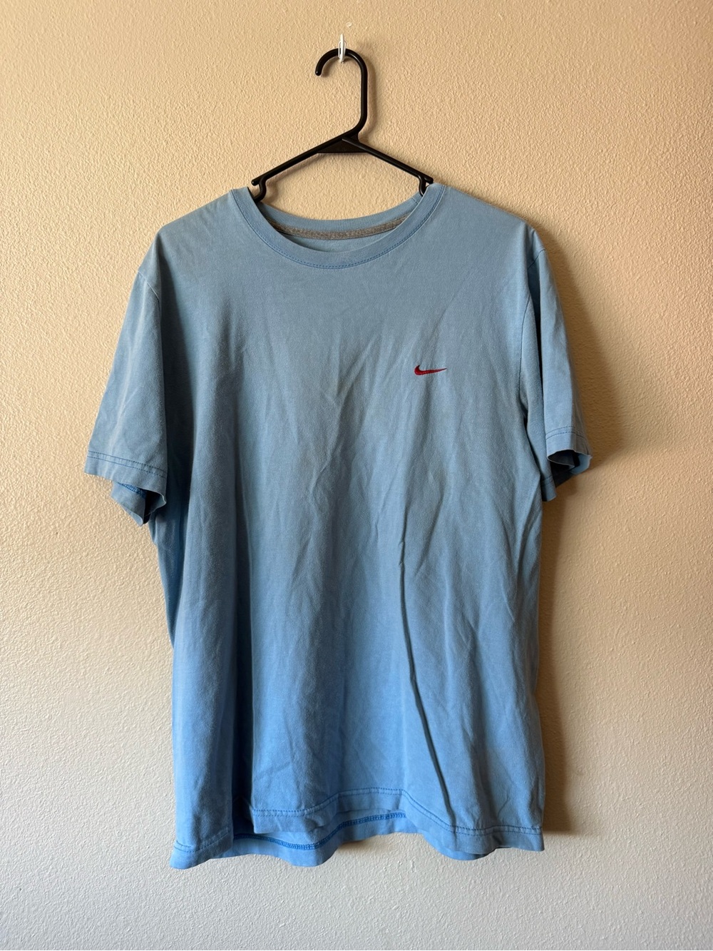 Nike Light Blue Short-Sleeve Crew T-Shirt with Maroon Swoosh